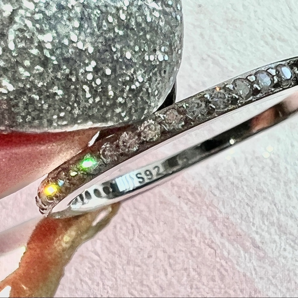 Sunrise Marquise Clear Crystal CZ Pave S925 Sterling Silver Ring Size 6 - Picture 4 of 6